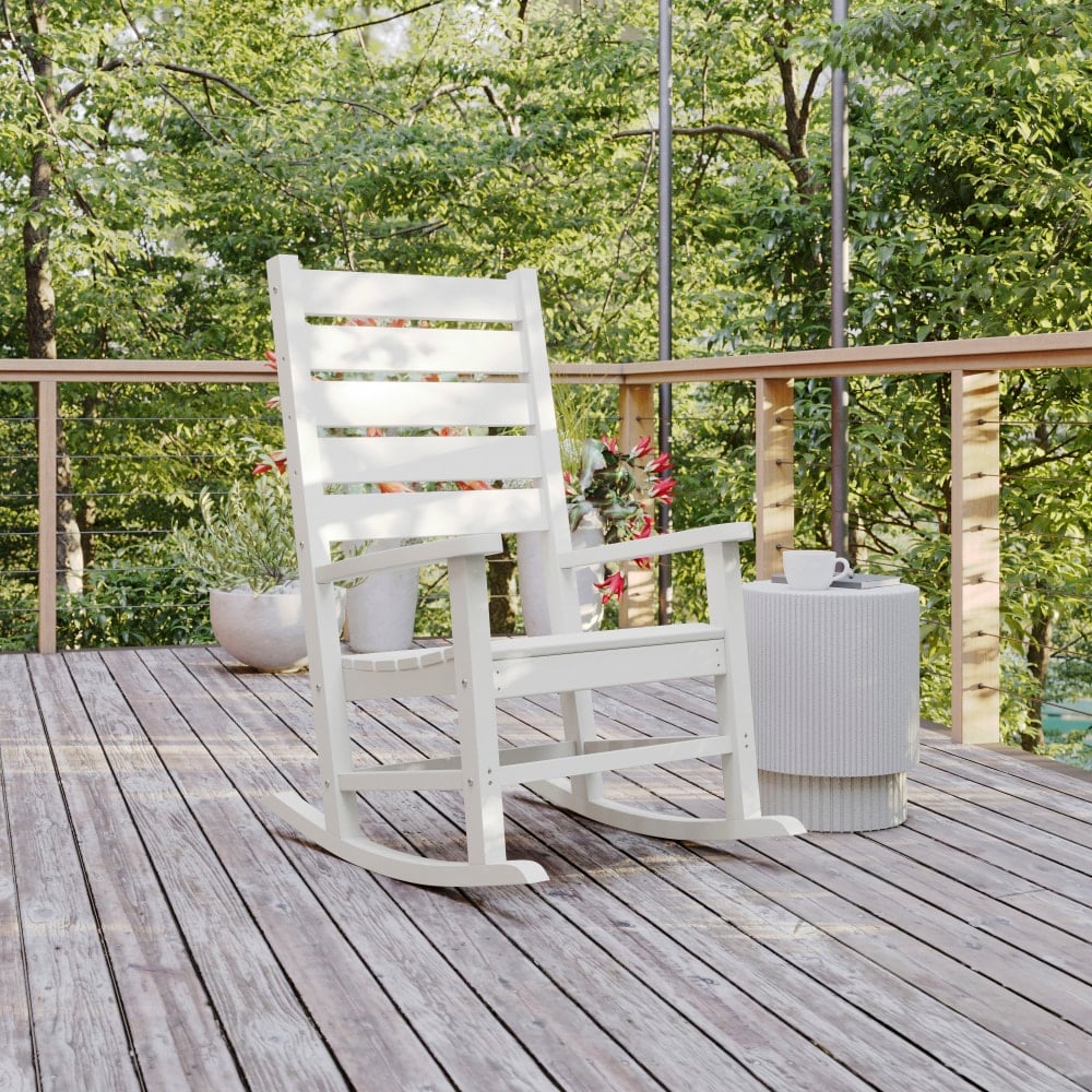 Flash Furniture Manchester All-Weather Rocking Chair, White MPN:LEHMP2002110WT