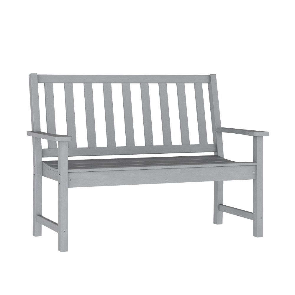 Flash Furniture Ellsworth Commercial Grade All Weather Indoor/Outdoor Recycled HDPE Bench with Contoured Seat, Gray MPN:LEHMP203512GRY