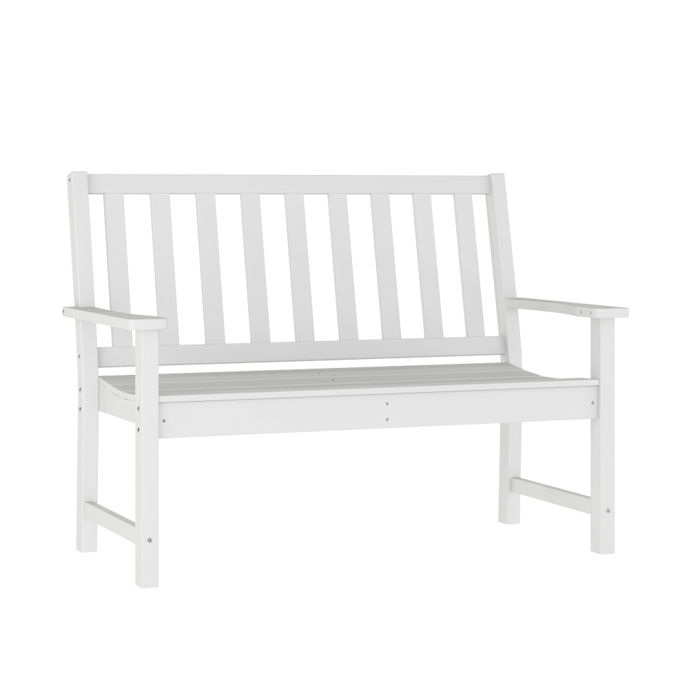Flash Furniture Ellsworth Commercial Grade All Weather Indoor/Outdoor Recycled HDPE Bench with Contoured Seat, White MPN:LEHMP203512WHT