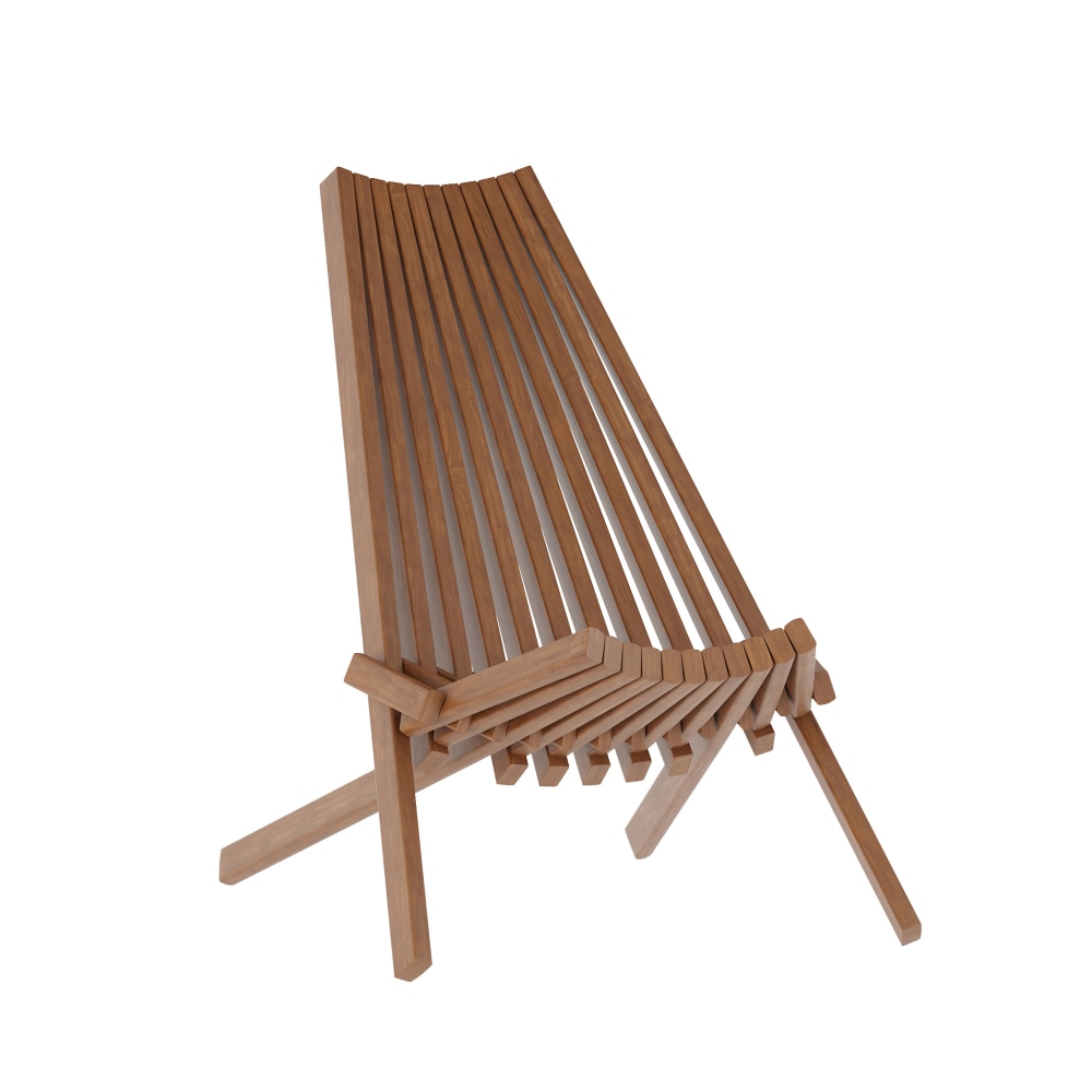 Flash Furniture Delia Commercial Grade Indoor/Outdoor Folding Acacia Wood Chair, Low Profile Lounge for Patio, Porch, Garden, Brown MPN:LTS0441BR