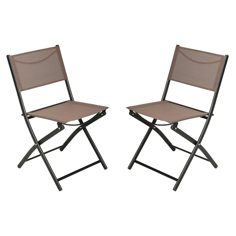 Flash Furniture Brazos Set of 2 Commercial Grade Indoor/Outdoor Folding Chairs with Flex Comfort Material Backs and Seats and Metal Frames, Brown MPN:TLHSC097BRN02