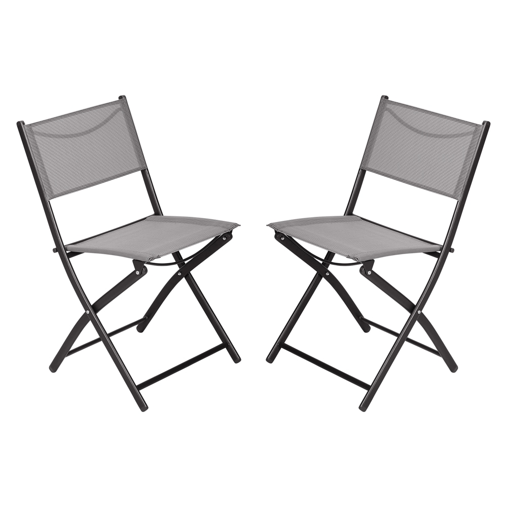 Flash Furniture Brazos Set of 2 Commercial Grade Indoor/Outdoor Folding Chairs with Flex Comfort Material Backs and Seats and Metal Frames, Gray MPN:TLHSC097GRY02