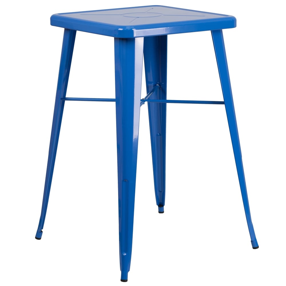 Flash Furniture Commercial Grade 23.75in Square Metal Indoor-Outdoor Bar Height Table, Blue MPN:CH31330BL