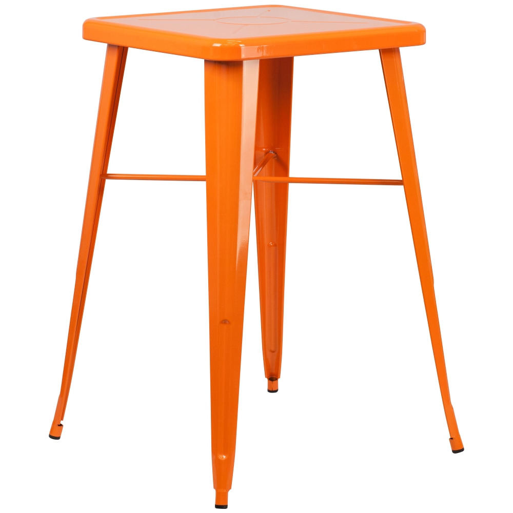 Flash Furniture Commercial Grade 23.75in Square Metal Indoor-Outdoor Bar Height Table, Orange MPN:CH31330OR