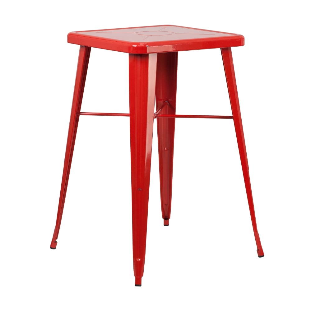 Flash Furniture Commercial Grade 23.75in Square Metal Indoor-Outdoor Bar Height Table, Red MPN:CH31330RED