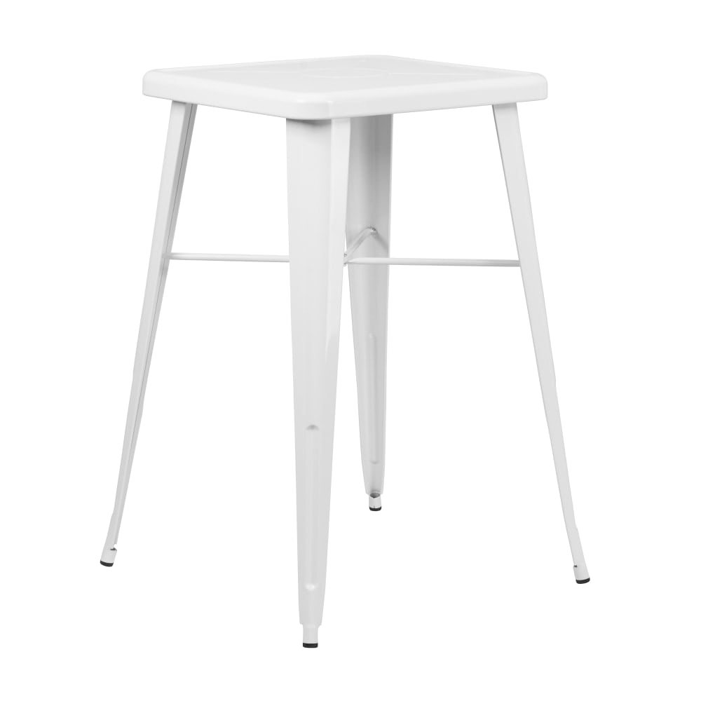 Flash Furniture Commercial Grade 23.75in Square Metal Indoor-Outdoor Bar Height Table, White MPN:CH31330WH