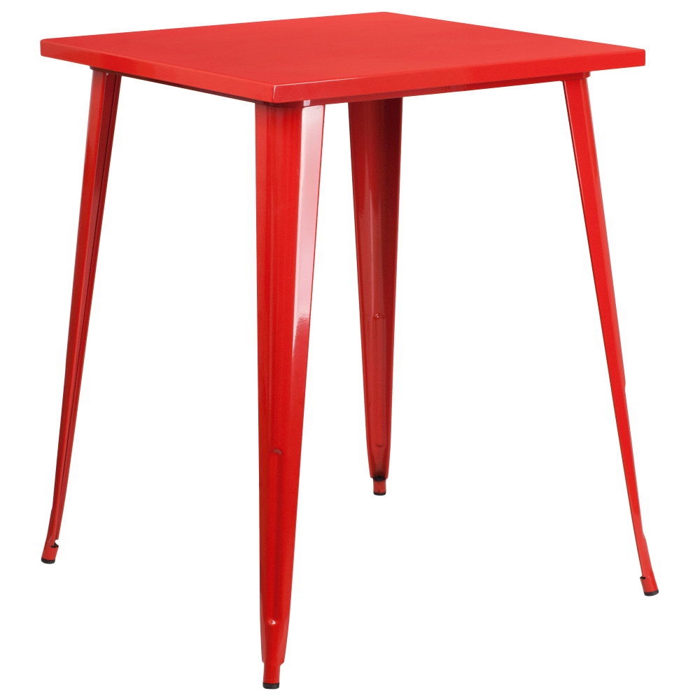 Flash Furniture Commercial Grade 31.5in Square Metal Indoor-Outdoor Bar Height Table, Red MPN:CH5104040RED