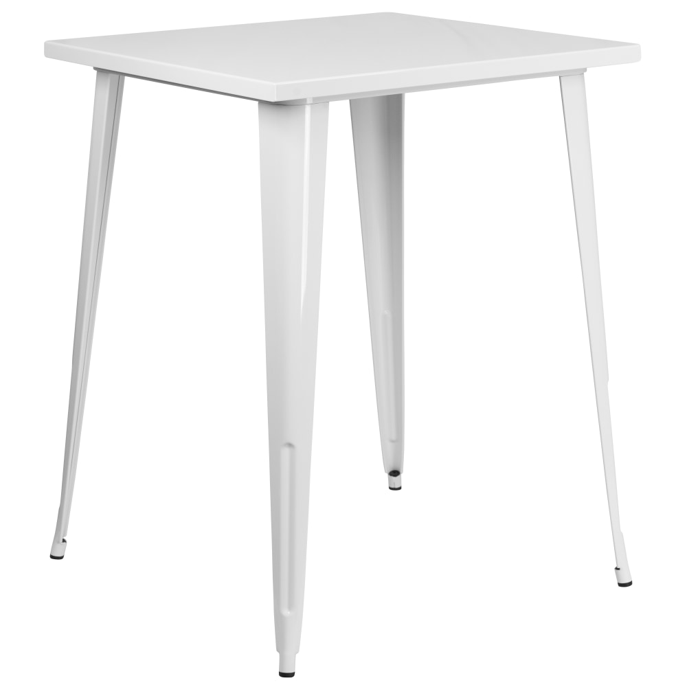 Flash Furniture Commercial Grade 31.5in Square Metal Indoor-Outdoor Bar Height Table, White MPN:CH5104040WH