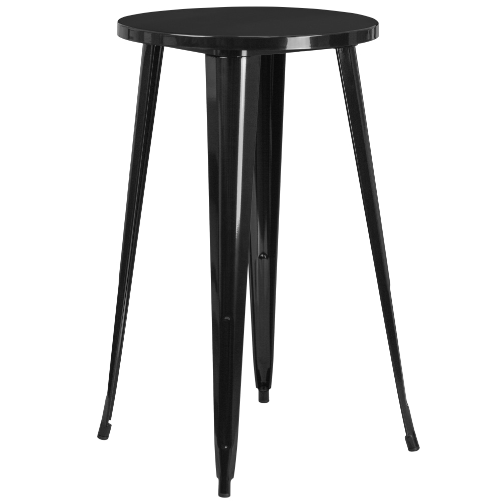 Flash Furniture Commercial Grade 24in Round Metal Indoor-Outdoor Bar Height Table, Black MPN:CH5108040BK