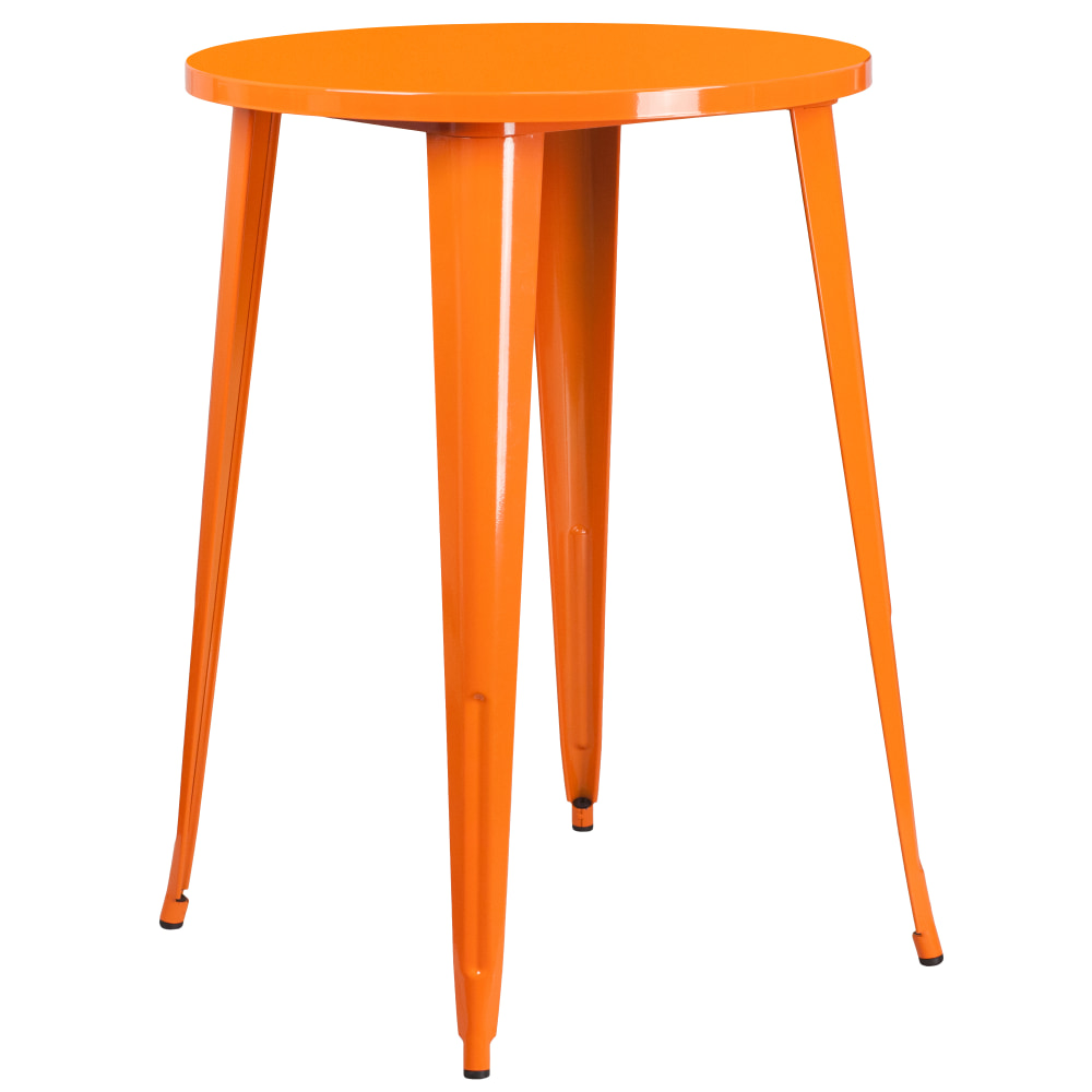 Flash Furniture Commercial Grade 30in Round Metal Indoor-Outdoor Bar Height Table, Orange MPN:CH5109040OR