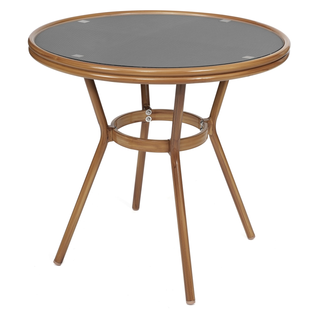 Flash Furniture Marseille Indoor/Outdoor Commercial Bistro 31.5in Table, Black Textilene/Natural Frame - SDA64180BKNAT MPN:SDA64180BKNAT