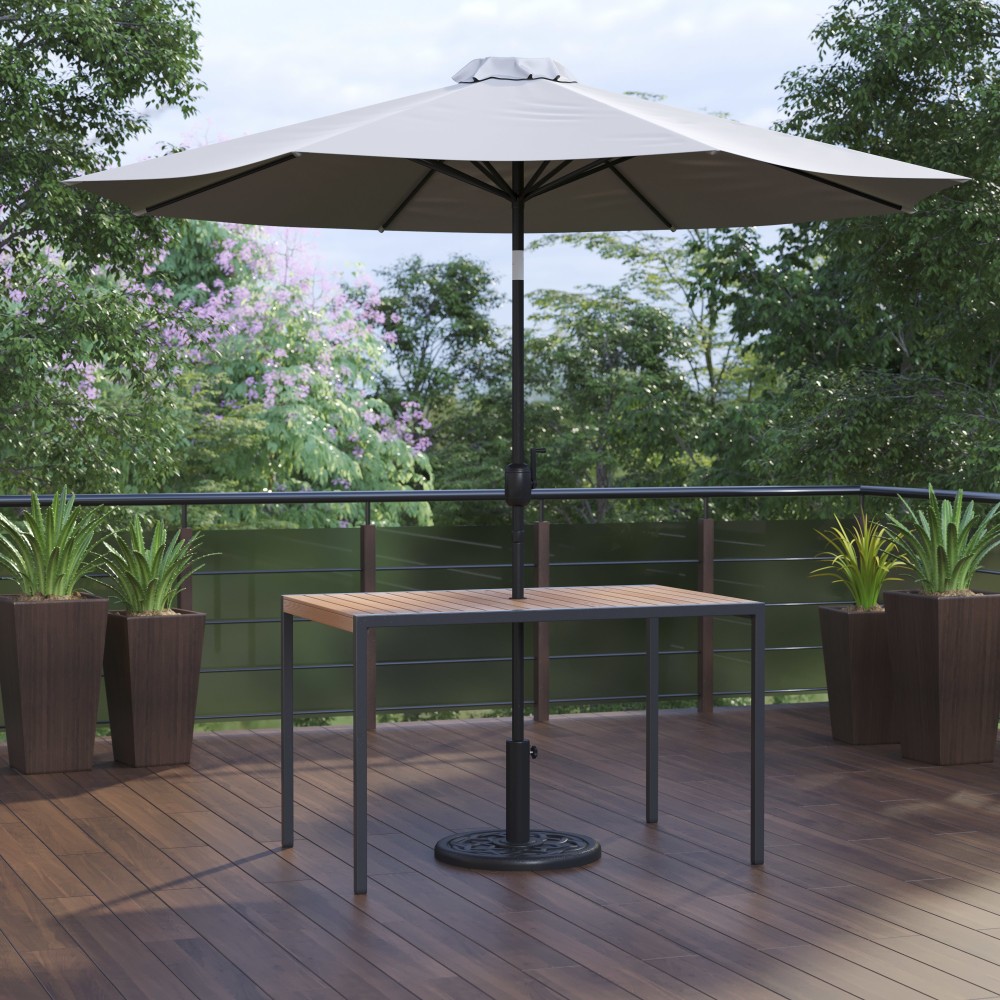 Flash Furniture Lark 3-Piece Outdoor Patio Table Set, 29-1/2inH x 30inW x 48inD, Gray MPN:XU3048UB19BGY