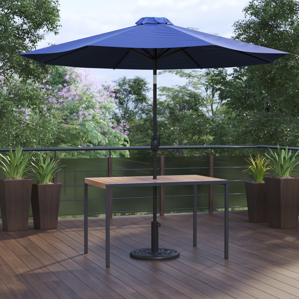 Flash Furniture Lark 3-Piece Outdoor Patio Table Set, 29-1/2inH x 30inW x 48inD, Navy MPN:XU3048UB19BNV
