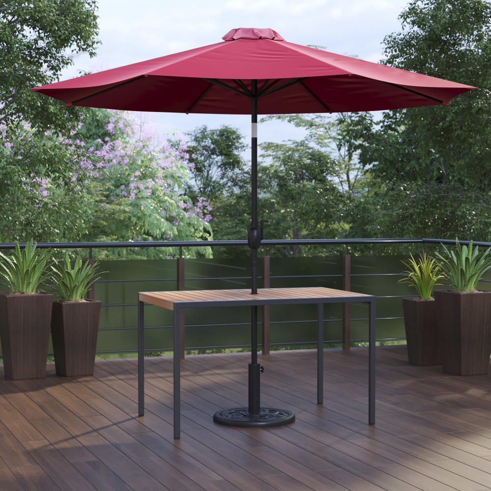 Flash Furniture Lark 3-Piece Outdoor Patio Table Set, 29-1/2inH x 30inW x 48inD, Red MPN:XU3048UB19BRD