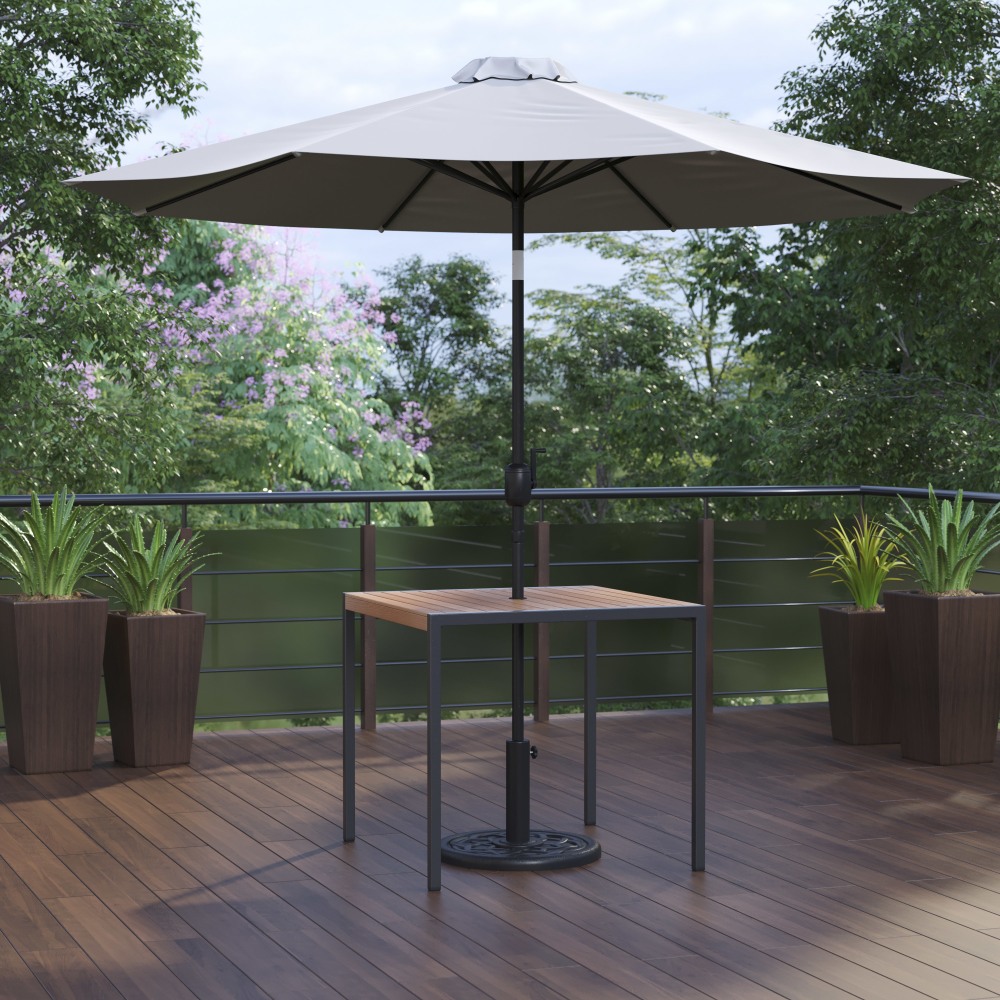 Flash Furniture Lark 3-Piece Outdoor Patio Table Set, 29-1/2inH x 35-1/4inW x 35-1/4inD, Gray MPN:XU8100UB19BGY