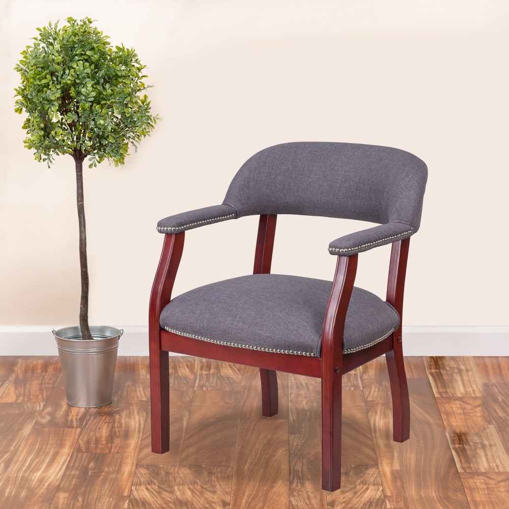 Flash Furniture Fabric Conference Guest Chair With Accent Nail Trim, Gray MPN:BZ105GY