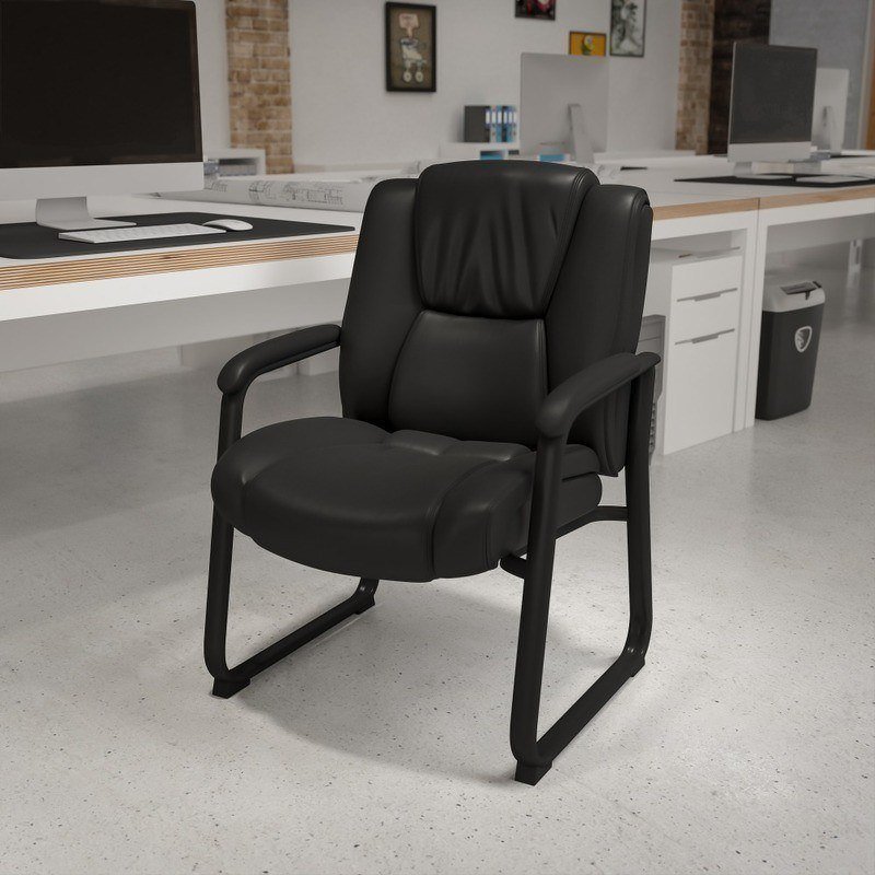 Flash Furniture HERCULES Series Big & Tall Executive Side Reception Chair, Black MPN:GO-2138-GG