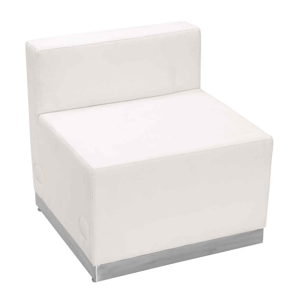 Flash Furniture HERCULES Alon Series LeatherSoft Chair with Brushed Stainless Steel Base, Melrose White MPN:ZB803CHWH