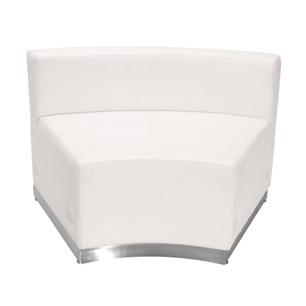 Flash Furniture HERCULES Alon Series LeatherSoft Concave Chair with Brushed Stainless Steel Base, Melrose White MPN:ZB803INWH