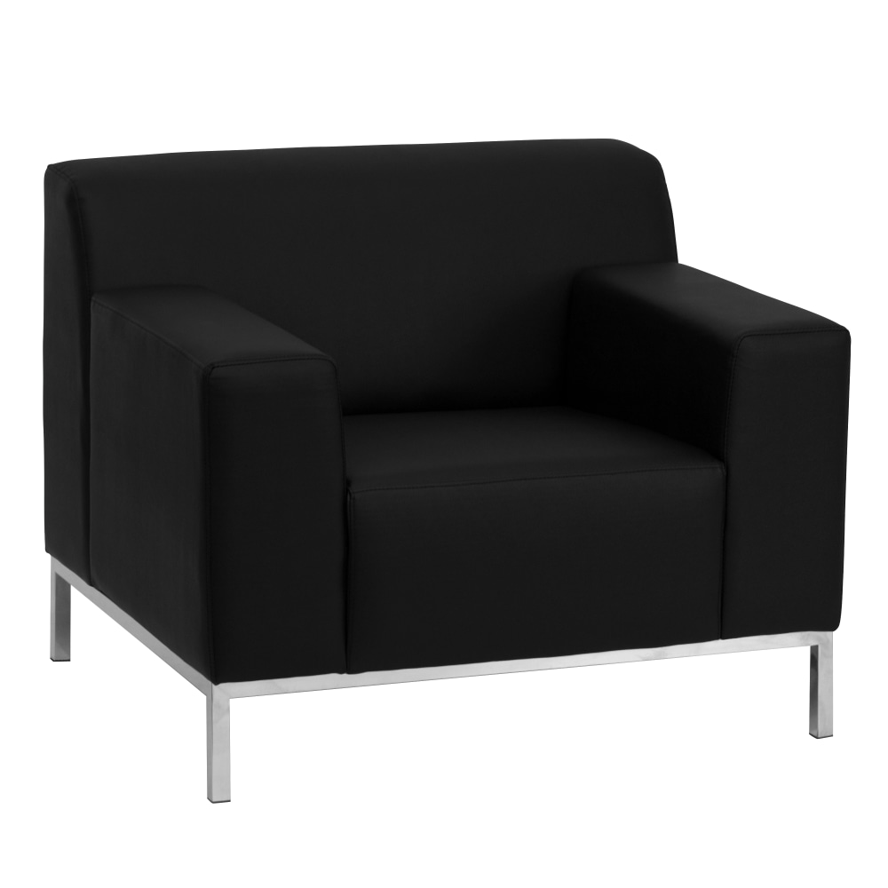 Flash Furniture HERCULES Definity Series Contemporary LeatherSoft Chair with Line Stitching and Integrated Stainless Steel Frame, Black MPN:ZBDEFNTY809CHBK