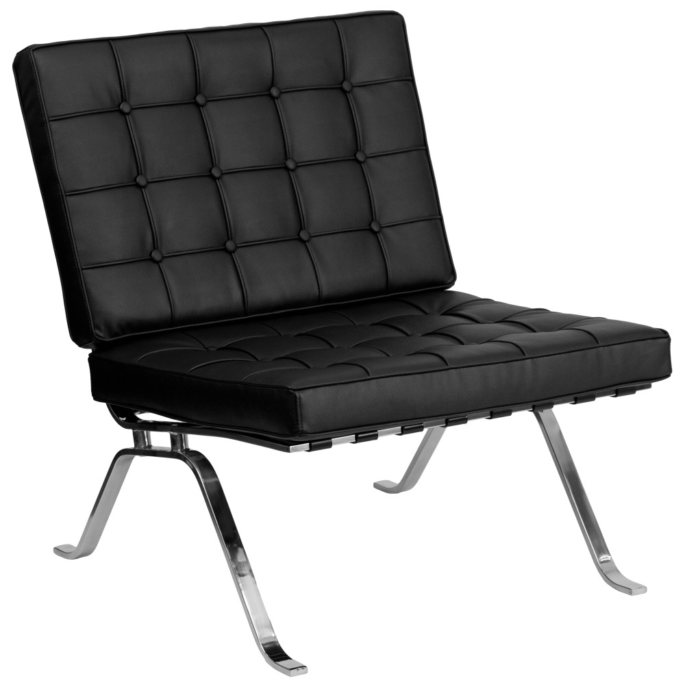 Flash Furniture HERCULES Flash Series LeatherSoft Lounge Chair with Curved Legs, Black MPN:ZBFLC801CHBK