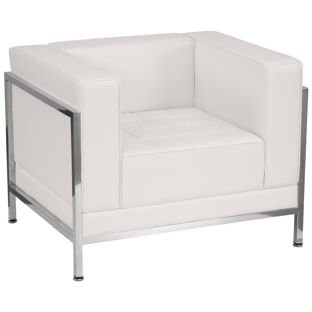 Flash Furniture HERCULES Imagination Series Contemporary LeatherSoft Modular Chair with Quilted Tufted Seat and Encasing Frame, Melrose White MPN:ZBIMAGCHAIRWH
