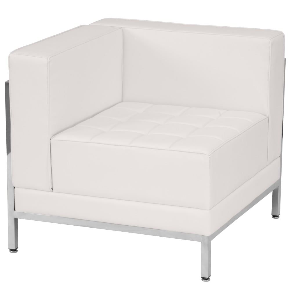 Flash Furniture HERCULES Imagination Series Contemporary Modular Left Corner Chair with Quilted Tufted Seat and Encasing Frame, Melrose White MPN:ZBIMAGLFTCNRWH