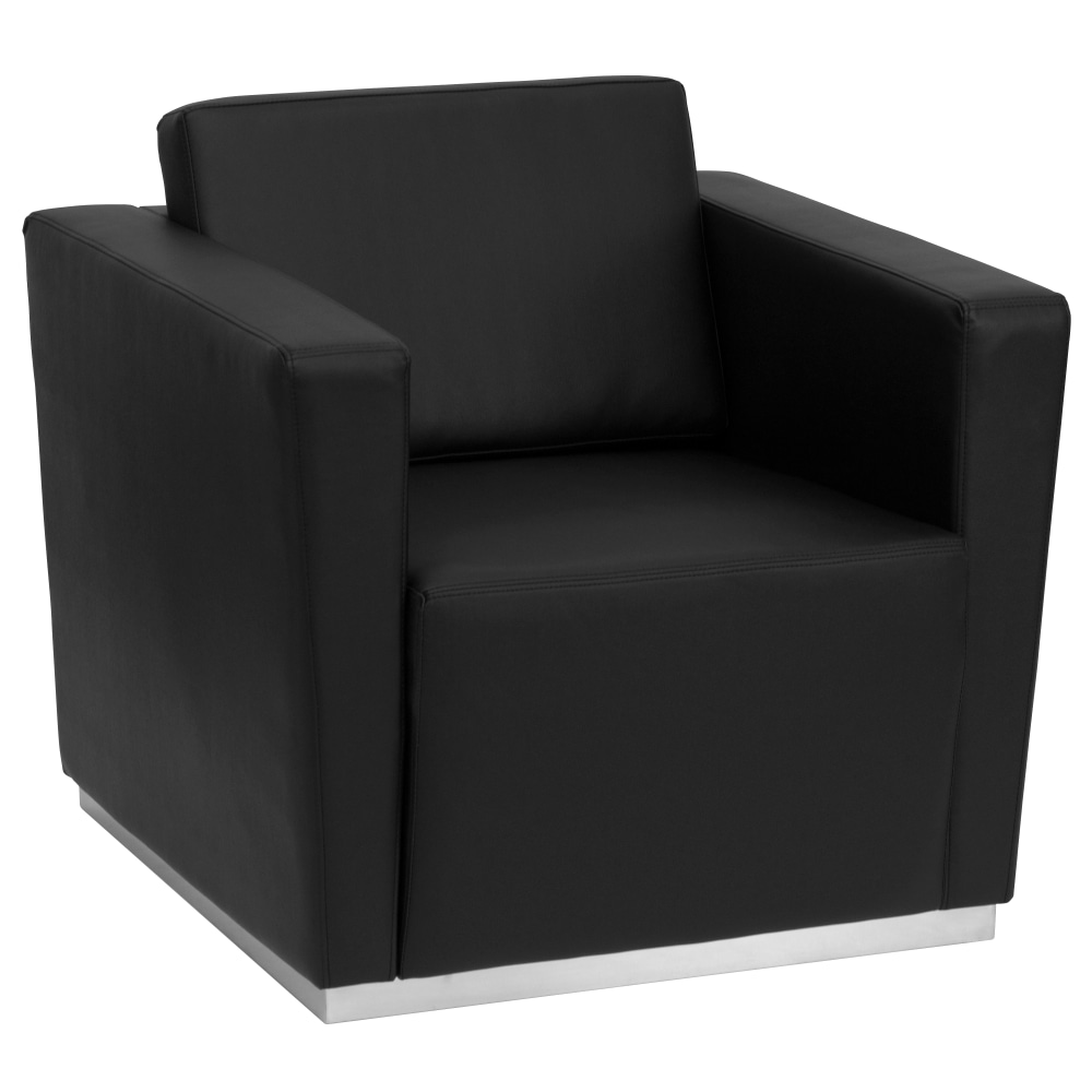 Flash Furniture HERCULES Trinity Series Contemporary LeatherSoft Chair with Stainless Steel Recessed Base, Black MPN:ZBSTRIN8094CHBK