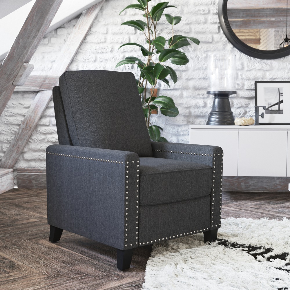 Flash Furniture Carson Transitional Style Push Back Recliner Accent Chair, Gray MPN:BOBS7003GY