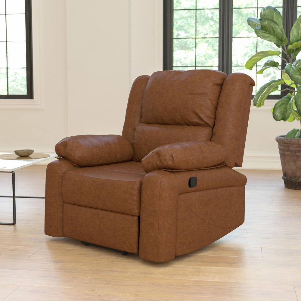 Flash Furniture Harmony Series Leathersoft Recliner Accent Chair, Cognac MPN:BT705971CGN