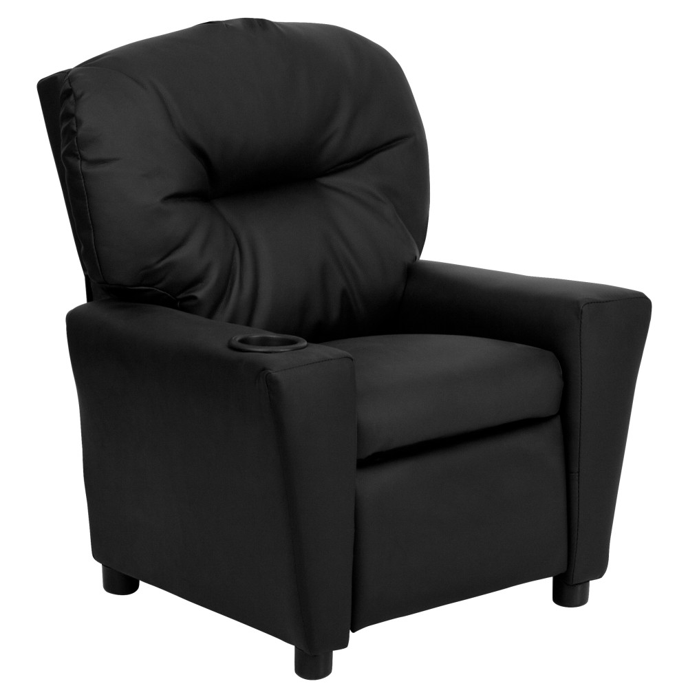 Flash Furniture LeatherSoft Faux Leather Kids Recliner With Cup Holder, Black MPN:BT7950KIDBKLEA