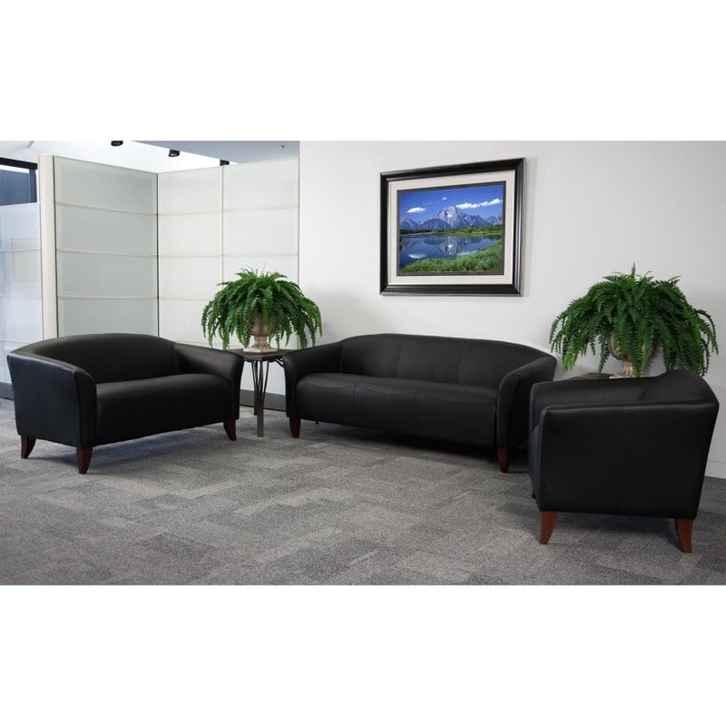 Flash Furniture Hercules Imperial LeatherSoft Faux Leather Loveseat, Black MPN:111-2-BK-GG