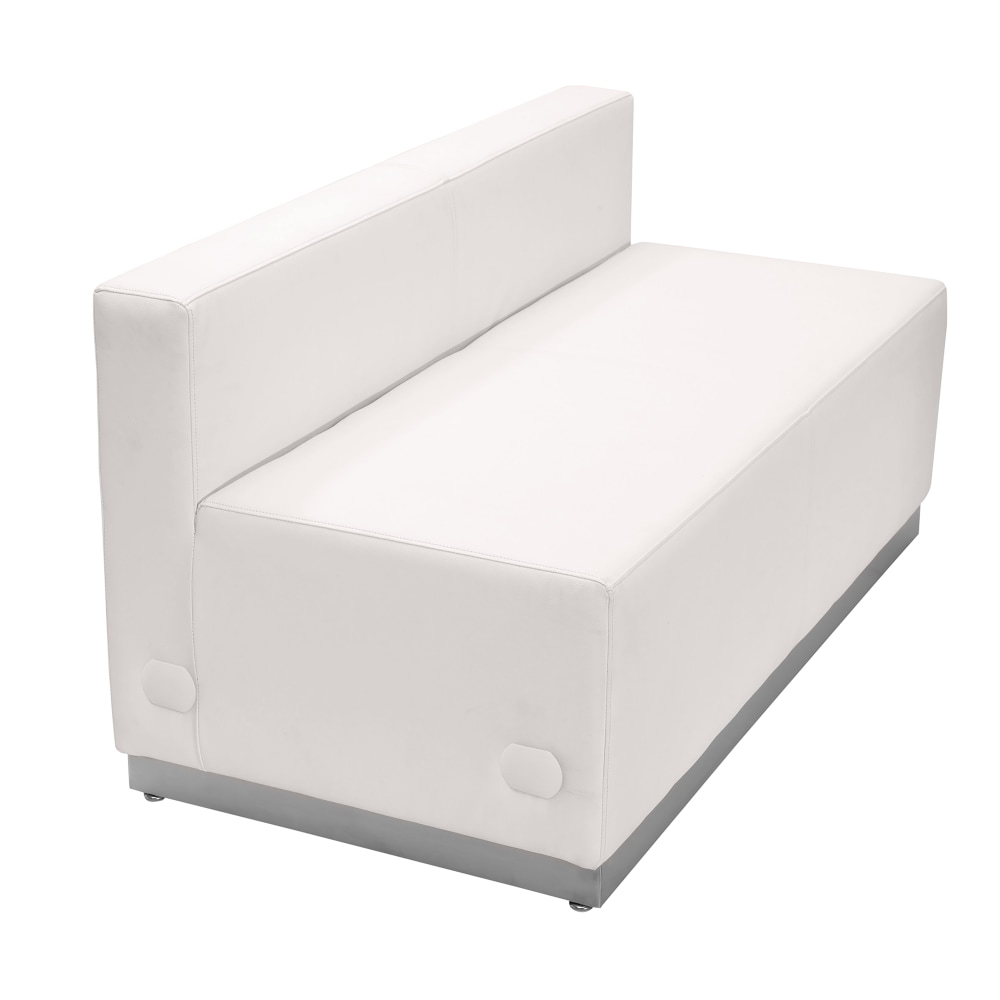 Flash Furniture HERCULES Alon Series LeatherSoft Loveseat with Brushed Stainless Steel Base, Melrose White MPN:ZB803LSWH