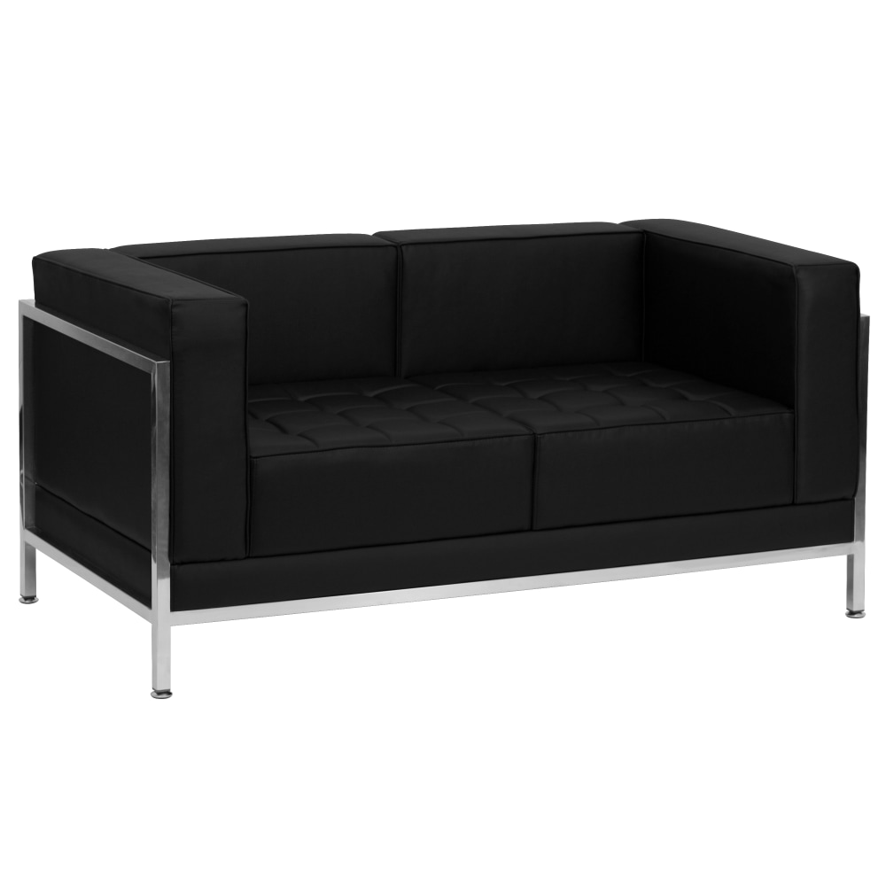 Flash Furniture HERCULES Imagination Series Contemporary LeatherSoft Modular Loveseat with Quilted Tufted Seat and Encasing Frame, Black MPN:ZBIMAGLS