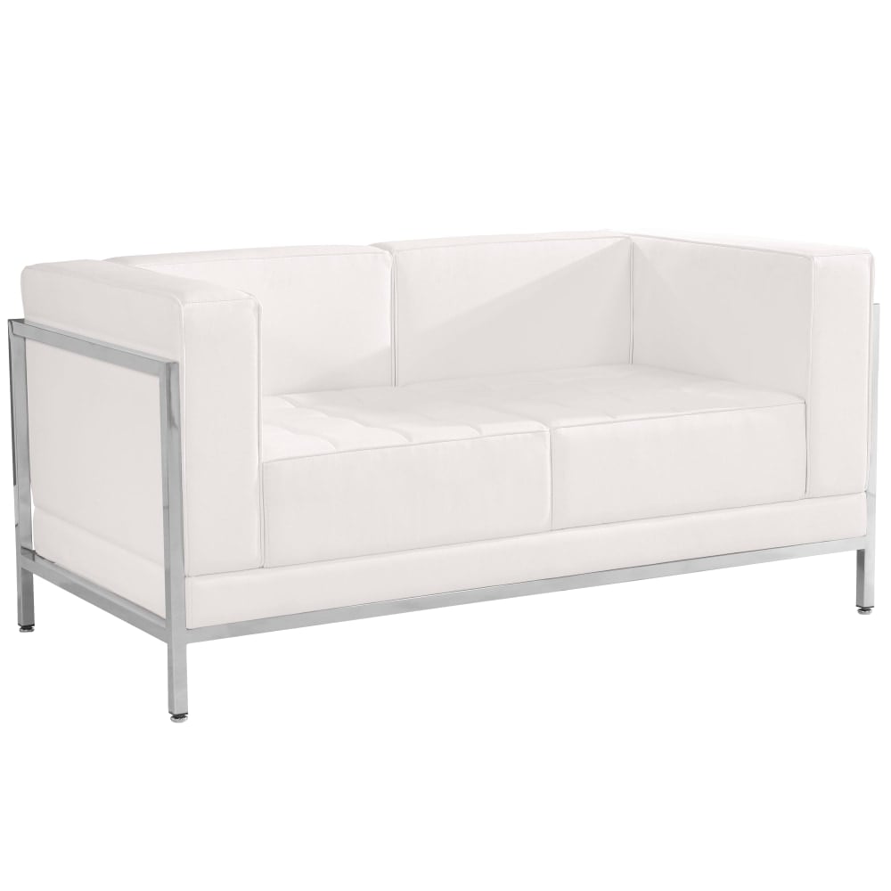 Flash Furniture HERCULES Imagination Series Contemporary LeatherSoft Modular Loveseat with Quilted Tufted Seat and Encasing Frame, Melrose White MPN:ZBIMAGLSWH