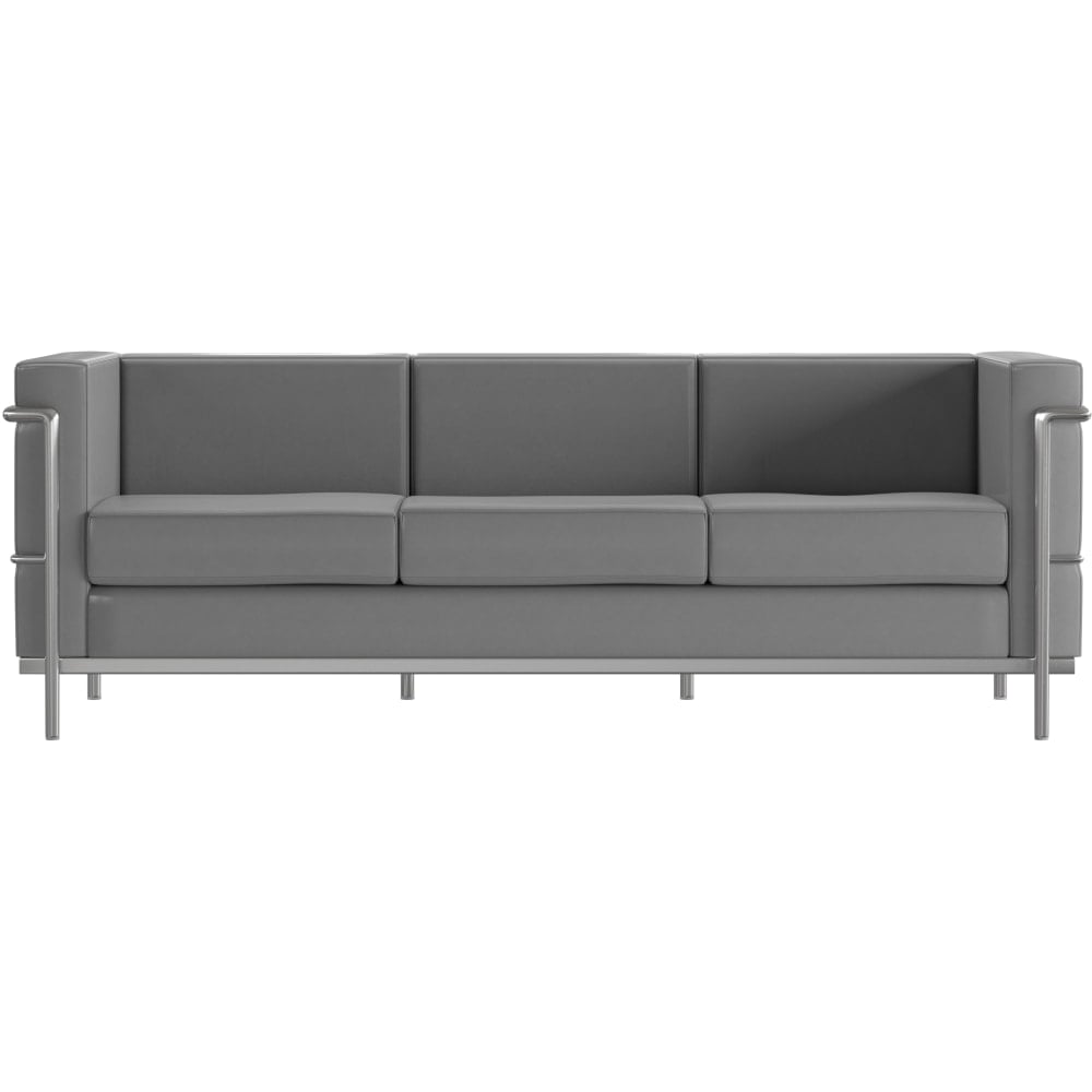 Flash Furniture HERCULES Regal Series Contemporary Leathersoft Sofa with Double Bar Encasing Frame, Gray MPN:ZBREG8103SOFGY
