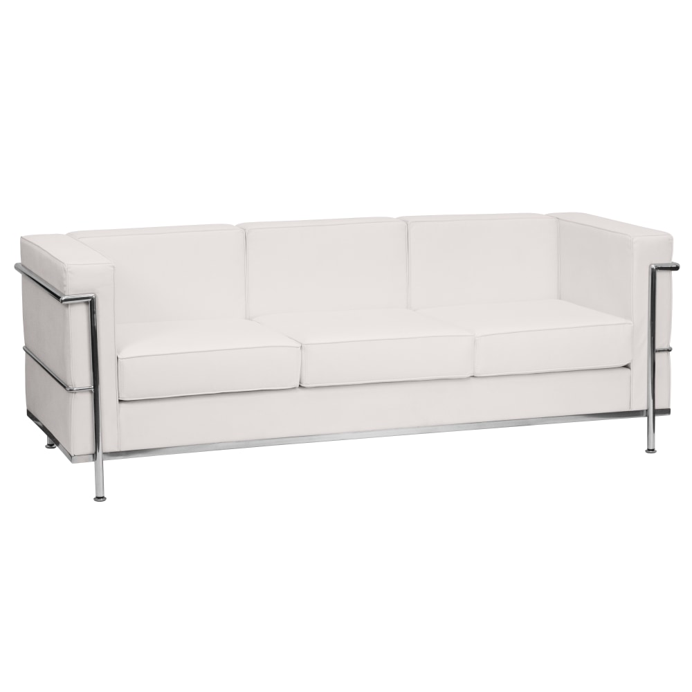 Flash Furniture HERCULES Regal Series Contemporary Leathersoft Sofa with Double Bar Encasing Frame, Melrose White MPN:ZBREG8103SOFWH
