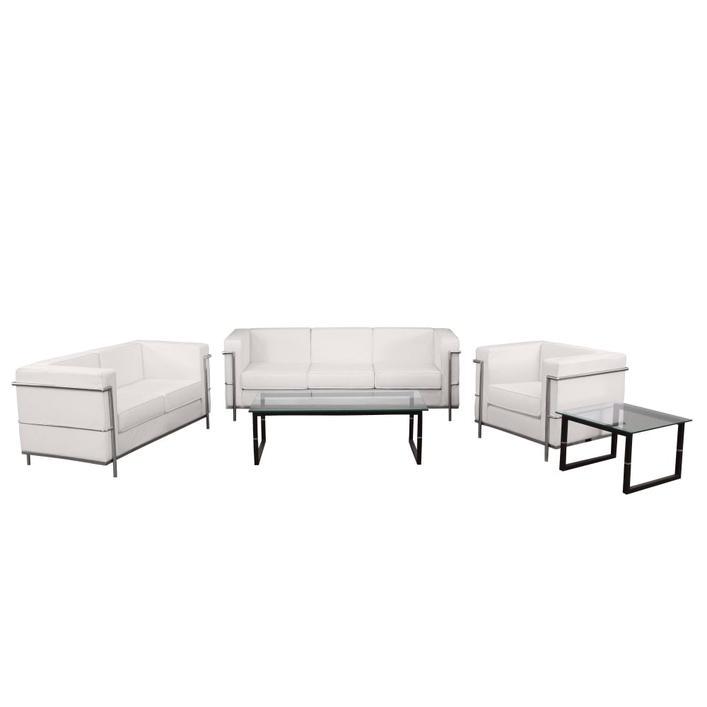 Flash Furniture HERCULES Regal Series Reception Set in LeatherSoft, Melrose White MPN:ZBREGAL810SETWH