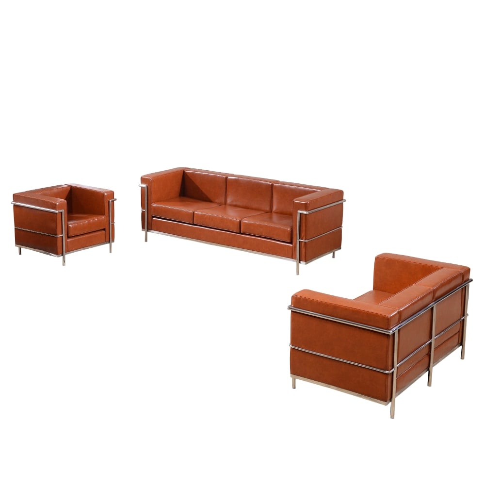 Flash Furniture HERCULES Regal Series Reception Set in LeatherSoft, Cognac MPN:ZBREGALLRSETCG