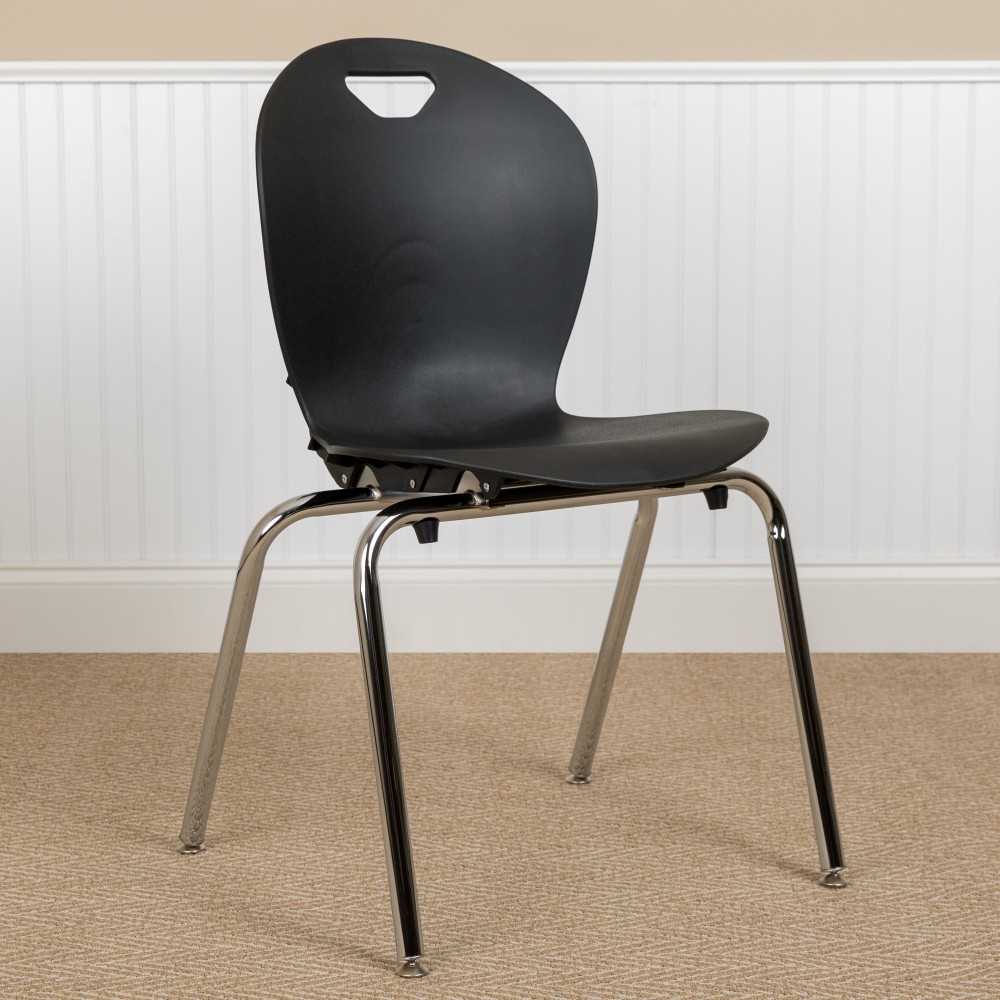 Flash Furniture Advantage Titan Student Stacking School Chair, Black/Silver MPN:ADVTITAN18BLK