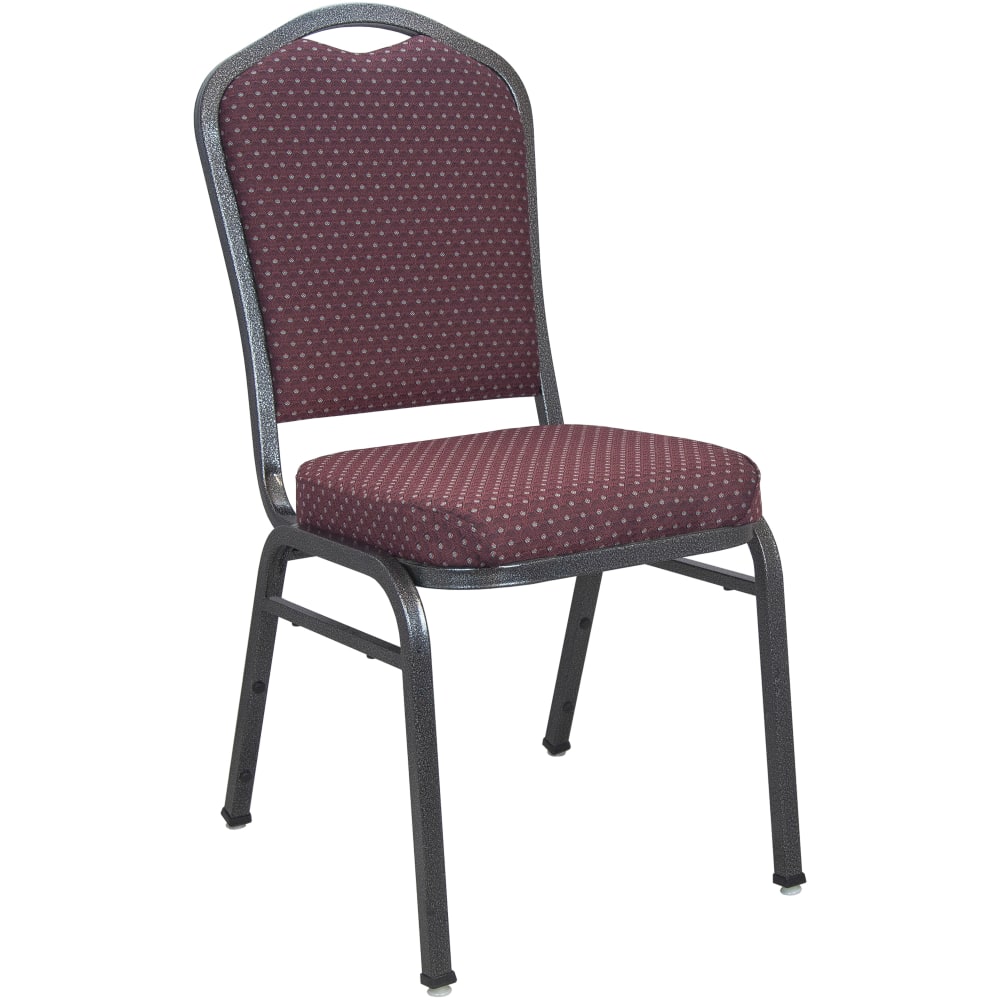 Flash Furniture Advantage Premium Crown Back Banquet Chair, Burgundy Patterned Fabric/Silver Vein Frame MPN:CBMW202