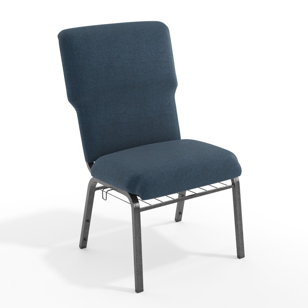 Flash Furniture Advantage Discount Church Chair, Navy/Silver Vein MPN:EPCHT101