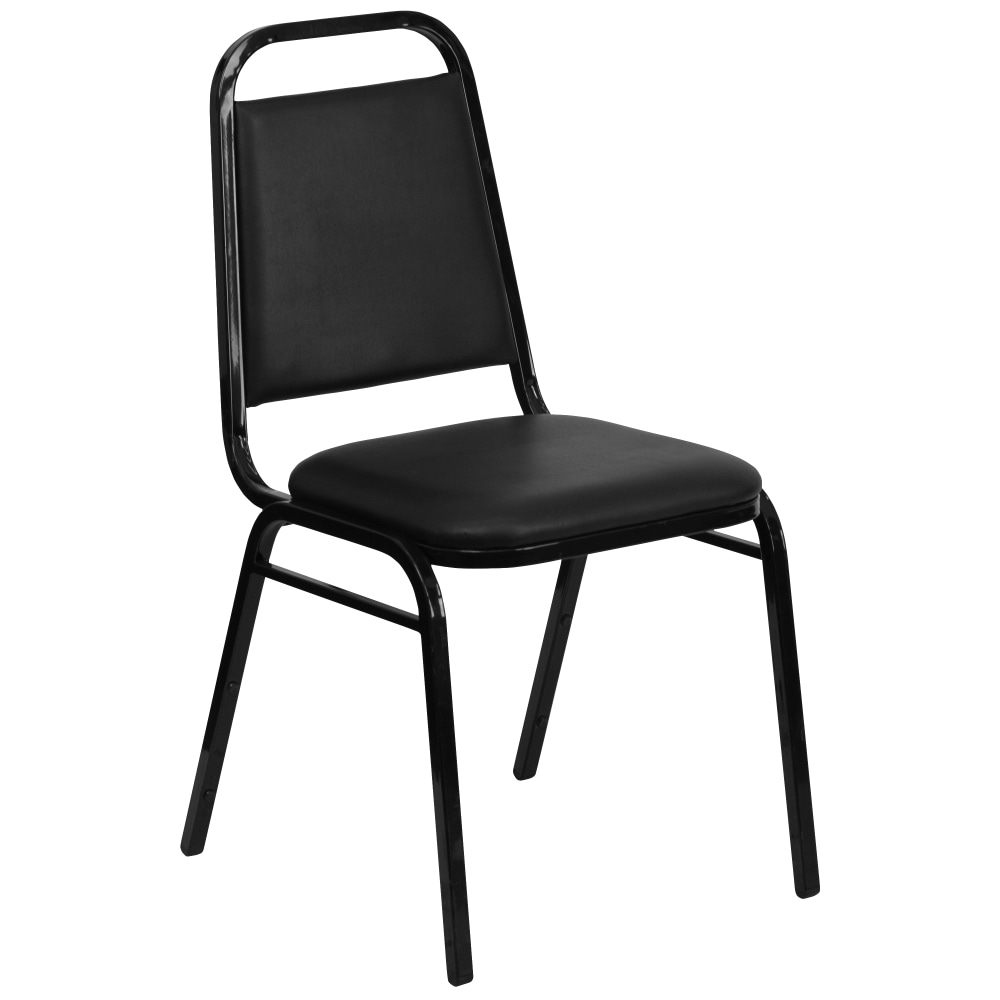 Flash Furniture HERCULES Series Trapezoidal-Back Stacking Banquet Chair With Thick Seat, Black MPN:FDBHF2BKVYL