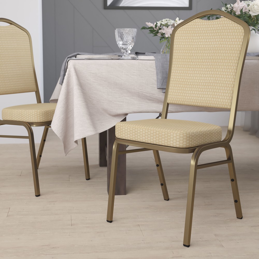 Flash Furniture HERCULES Series Crown Back Stacking Banquet Chair, Beige/Gold MPN:FDC01AGH20124E