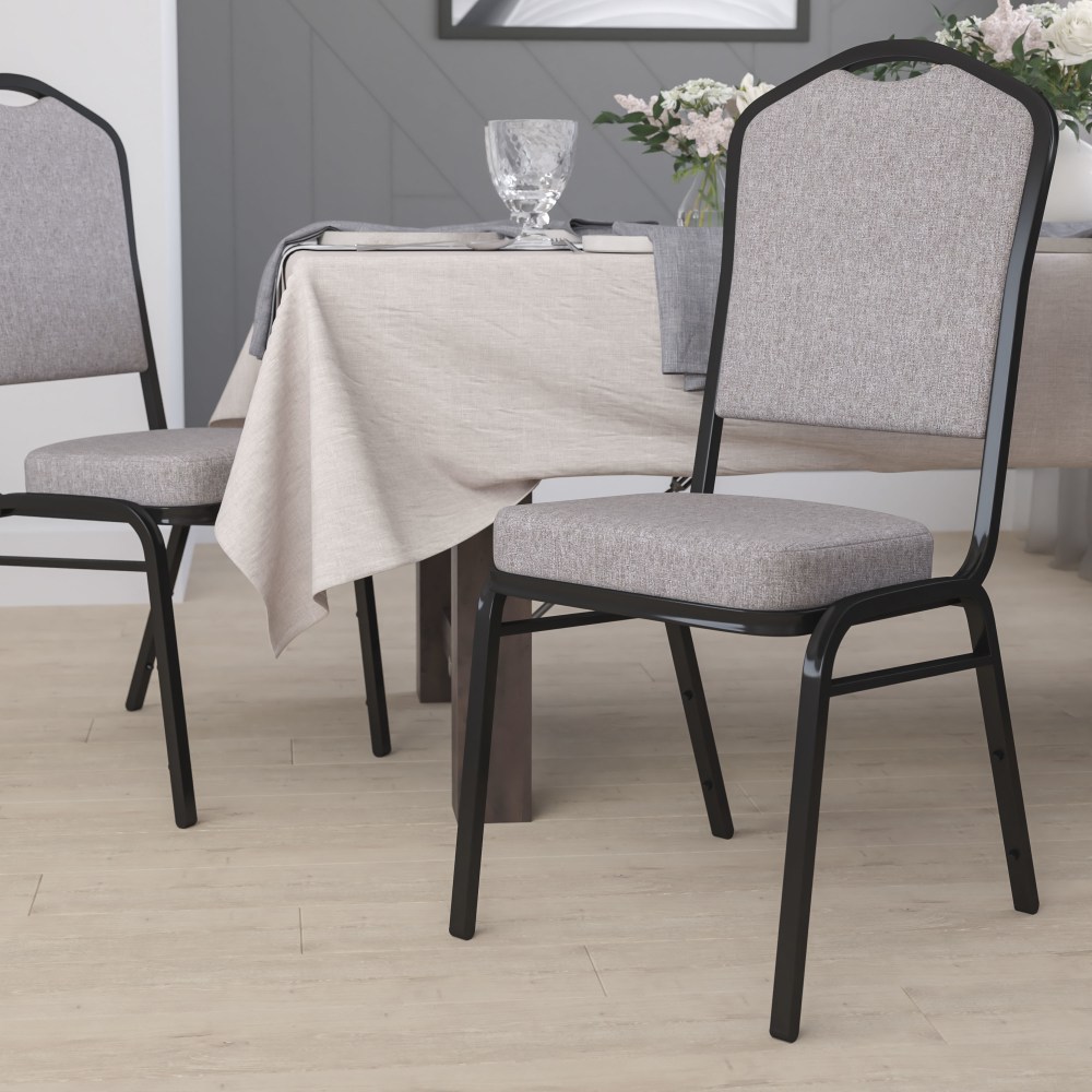Flash Furniture HERCULES Series Crown Back Stacking Banquet Chair, Gray/Black MPN:FDC01B5