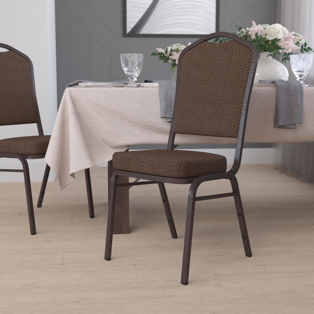 Flash Furniture HERCULES Series Crown Back Stacking Banquet Chair, Brown Patterned/Coppervein MPN:FDC01CPR08T02