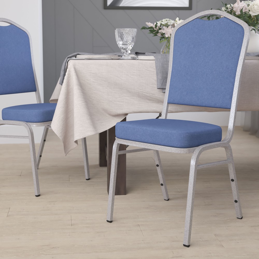Flash Furniture HERCULES Series Crown Back Stacking Banquet Chair, Blue/Silver MPN:FDC01S7