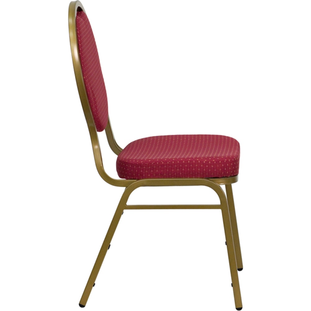 Flash Furniture HERCULES Series Teardrop Back Stacking Banquet Chair, Burgundy Patterned Fabric/Gold Frame MPN:FDC04AG2804