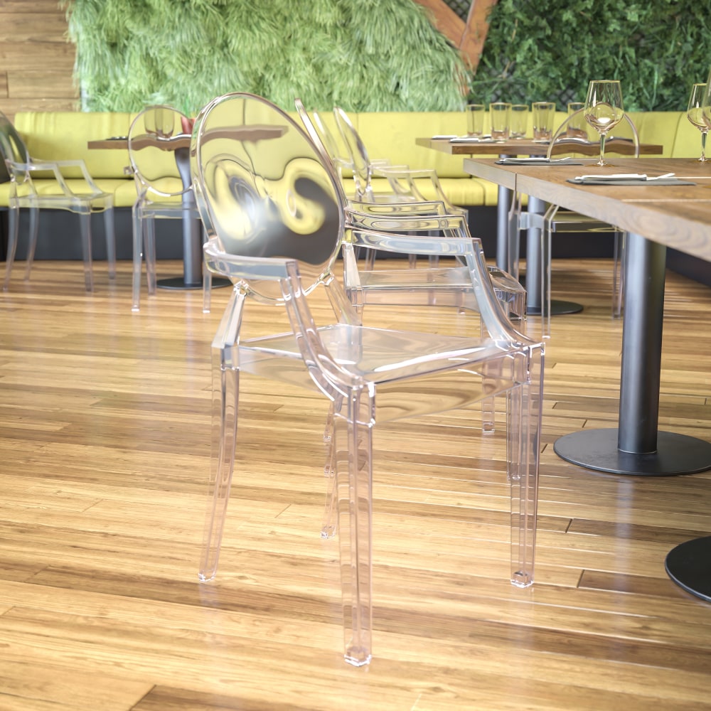 Flash Furniture Oval Back Ghost Chair, Clear MPN:FH124APCCLR