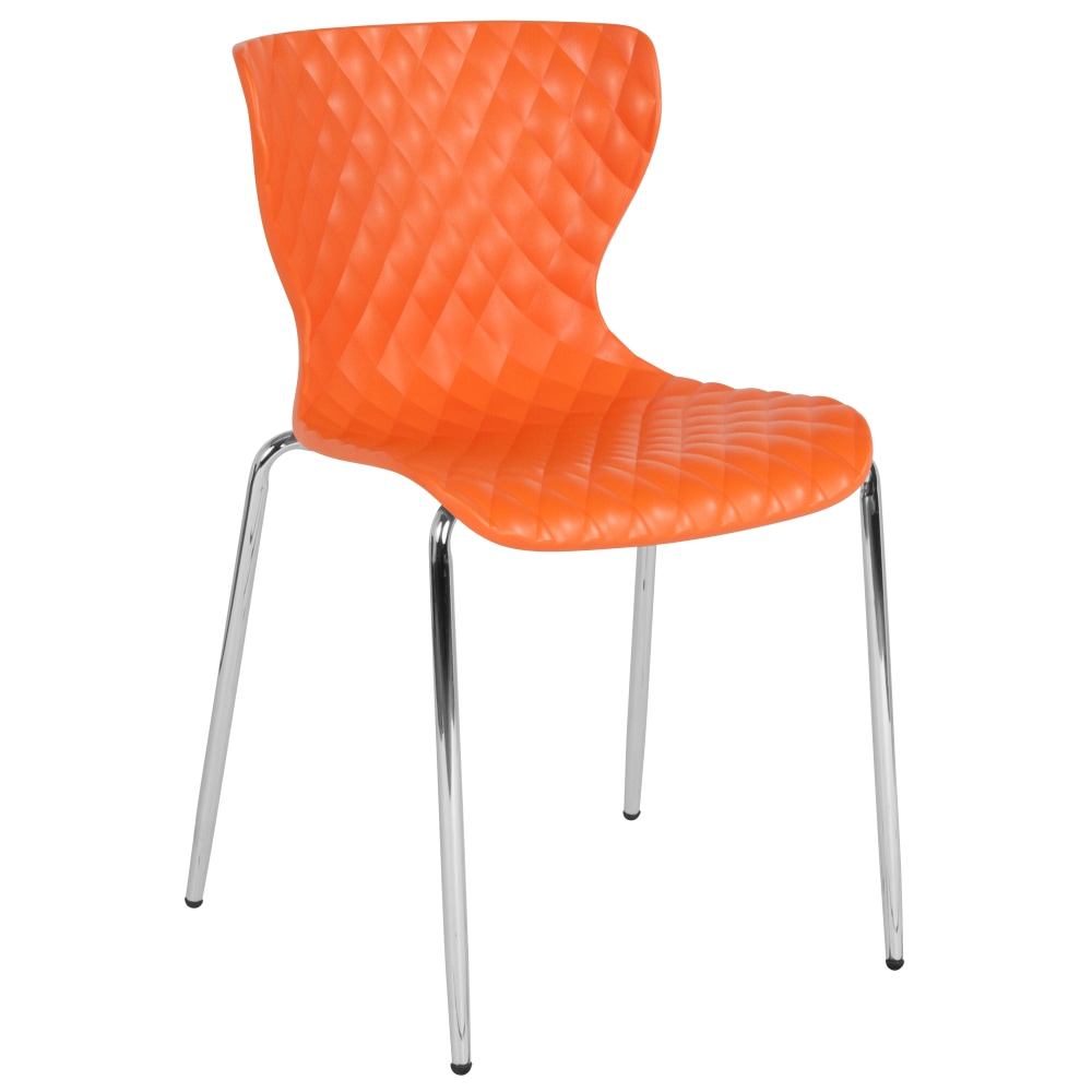 Flash Furniture Lowell Contemporary Design Plastic Stack Chair, Orange MPN:LF707CORNG